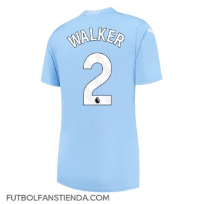 Manchester City Kyle Walker #2 Primera Equipación Mujer 2023-24 Manga Corta